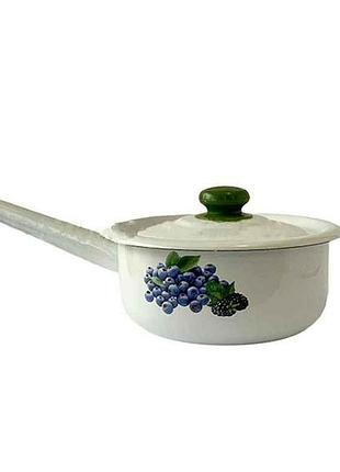 Ковш эмалированный с крышкой 1.5 литра голубика молочная (i2108/2) idilia