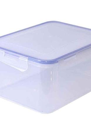 Контейнер харчовий із затиском прямокутний 4,0л прозорий 167044 тм алеана