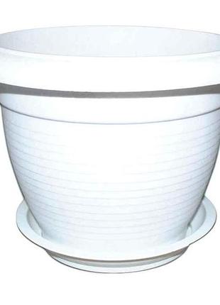 Вазон 1,5л 170мм з підст. рим білий тм харків