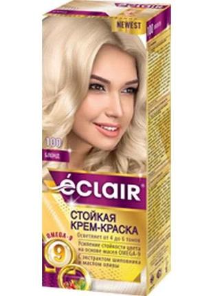Фарба для волосся 100 блонд (з олією omega 9) тм eclair