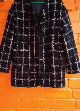 Пиджак твидовый удлиненный мng размер l1 фото