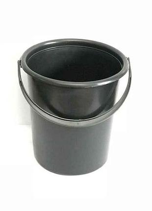 Відро пл. 7л чорне з пластиковою ручкою тм промсантехпласт