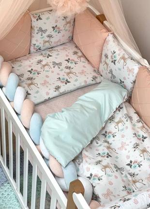 Комплект детского постельного белья happy night bamby с бабочками маленькая соня2 фото