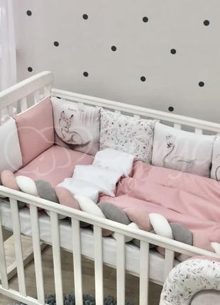 Бортики защита в кроватку маленькая соня art design оленёнок