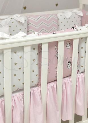 Комплект детского постельного белья shine алиса розовый простынь с юбкой маленькая соня4 фото