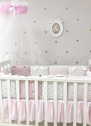 Комплект детского постельного белья shine алиса розовый простынь с юбкой маленькая соня3 фото