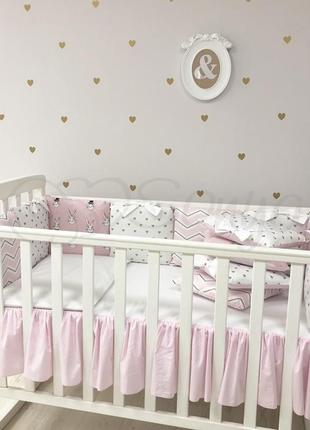 Комплект детского постельного белья shine алиса розовый простынь с юбкой маленькая соня2 фото