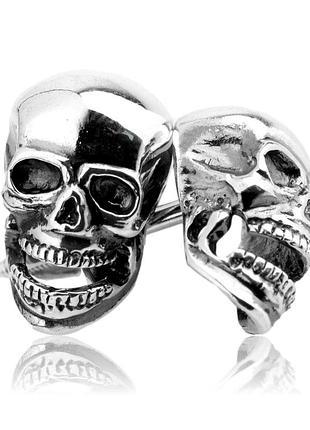 Череп крупные серьги серебро пуссеты