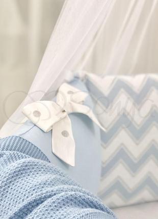 Комплект дитячого постільного одягу shine блакитний зигзаг маленька соня4 фото