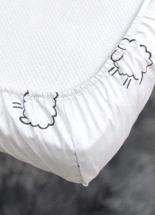 Простынь детская на резинке маленькая соня овечки