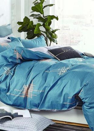 Постельное белье синева, ранфорс, 2-спальный набор
