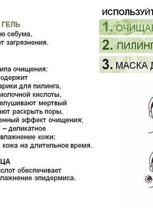 Очищаючий вмивалка гель+ пілінг + маска з ана-кислотами для обличчя 80 мл6 фото