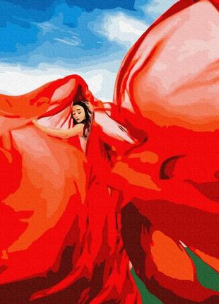 Картина за номерами brushme жінка в червоному 50 * 40 gx37565