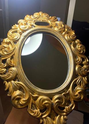 Винтаж винтажное гипсовое фигурное викторианское рококо барокко зеркало бронза бронзовое золото золотое фотосессия рамка сказочное ссср будуар8 фото