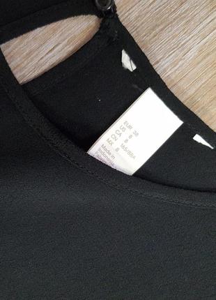 Черная прямая удлиненная блуза из вискозы с коротким рукавом h&m5 фото