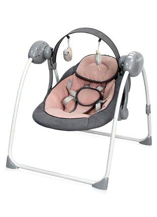 Люлька-качалка lorelli portofino регулювання звуку, музична панель-12 мелодій, рожеві зірки