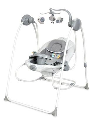 Шезлонг-гойдалка 2-в-1 lorelli tango, пульт, таймер з інтервалом 8,15 та 30 хвилин, 5 швидкостей гойдання, 12 мелодій