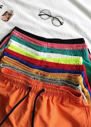 Мужские пляжные шорты (шорты для плаванья/плавки), однотонный оранжевый цвет без брендов и логотипов5 фото