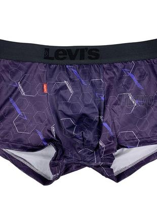 Мужские трусы levis премиум качества, цвет фиолетовый с геометрическими узорами. размер 3xl