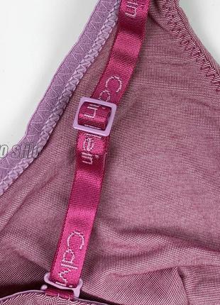 Комплект нижнего белья calvin klein (топ + стринги), коллекция dual tone, разные размеры, цвет темно-розовый3 фото