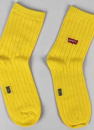 Носки levis, размер 39-42, материал хлопок. хорошее качество, цвет желтый