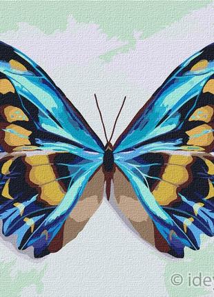 Картина по номерам блакитний метелик  ідейка 25 х 25 кно4207