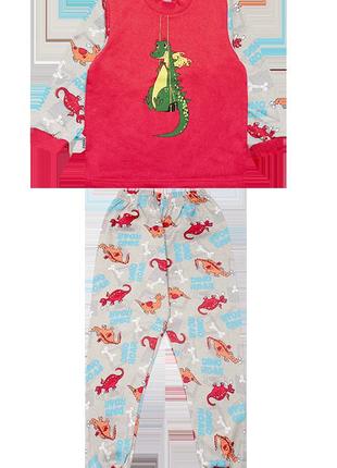Детская теплая пижама для мальчика gabbi pgm-19-5 80 красный (11886)