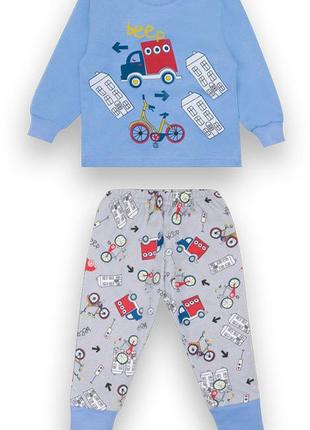 Пижама детская   хлопковая для мальчика gabbi pgм-21-12 гонки темно-голубой  80 (12903)