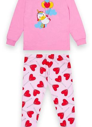 Пижама  детская тонкая пижама для девочки gabbi pgd-21-6 единорог розовый 104 (12797)