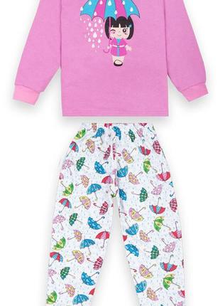 Детская пижама  футер для девочки gabbi pgd-20-8 сиреневый р. 98 (12460)1 фото