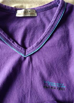 Р 12 / 46-48 спортивная фиолетовая футболка майка хлопок трикотаж fibak6 фото