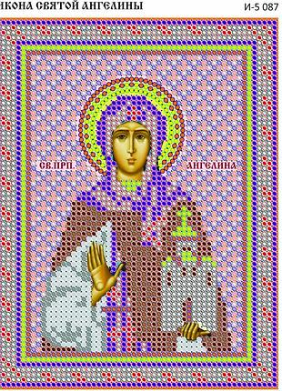 Схема для вишивання бісером магія бісеру і-5 087 свята ангеліна преподобна розмір 13 * 17 см