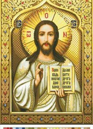 Схема на канве для вышивания нитками вышиванка  а3-18-047 святой исус  размер 30*40 см1 фото