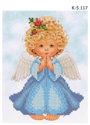 Схема детская для вышивания бисером магия бисера № 3  к-5  117 ангелочек размер 13*17 см