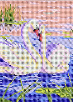Схема для вишивання бісером магія бісеру к-3 002 пара лебедів розмір 40 * 30 см