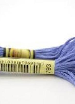 Нитки мулине для вышивки схс-793 средний васильковый синий / 8 м