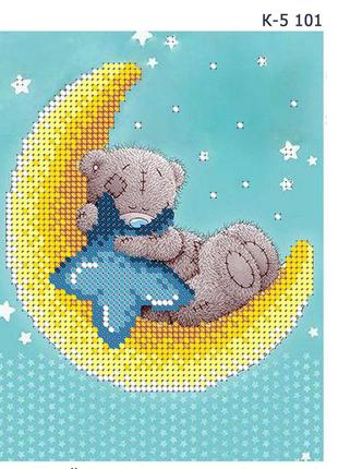 Схема для вишивання бісером магія бісеру к-5 101 ведмедик спить розмір 13*17 см1 фото