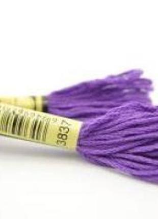 Нитки мулине для вышивки схс 3837 фиолетовый , 8 м