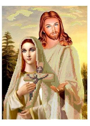 Схема для вишивання бісером магія бісеру пр-001 - 4 діва марія та ісус розмір 30 * 40 см