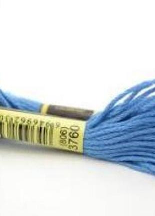 Нитки мулине для вышивки схс-3760(806) голубовато-синий / 8 м