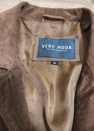 Vero moda куртка шкіряна тренч жакет шкіра коричневий5 фото