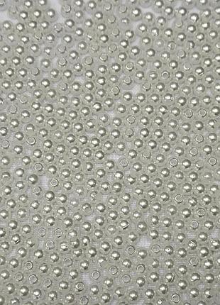 D-4мм бусины белые под жемчуг акрил 10грамм