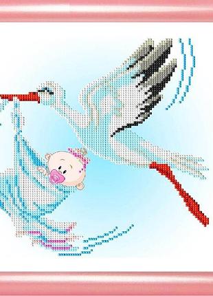К-4011 з народженням дівчинки, набор для вышивки бисером