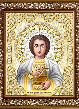 Жс-5015 святой пантелеймон целитель в жемчуге, набор для вышивки бисером