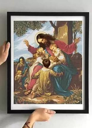 Зпо-002  христос і діти, набір для вишивання бісером