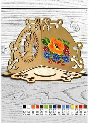 51005 набір для вишивання бісером по дереву "букет", підсвічник