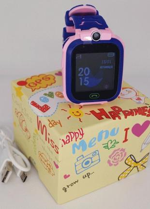 Детские умные смарт часы baby smart watch q12 c камерой и gps розовые5 фото