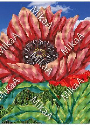 414-94497 набор для частичной зашивки бисером - "мак в поле"