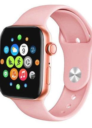 Смарт часы браслет t500 + smart watch t500 plus фитнес трекер розовый