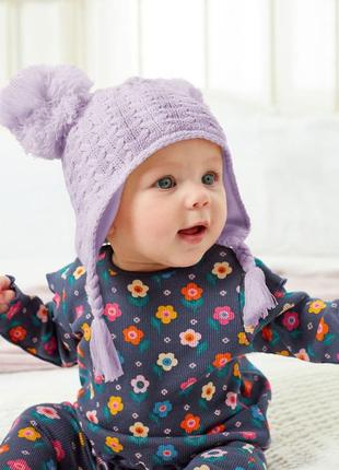 Дитяча капелюшок з подвійним помпом (0 місяців-2 роки)2 фото